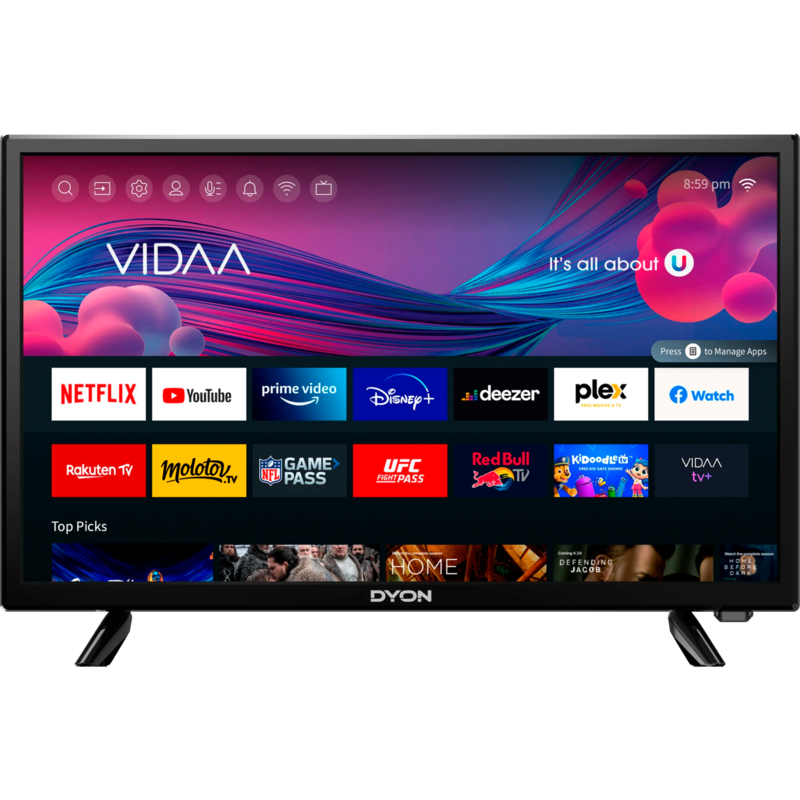 DYON SMART 24 VX LED-Fernseher, schwarz, WXGA, WLAN, Smart TV