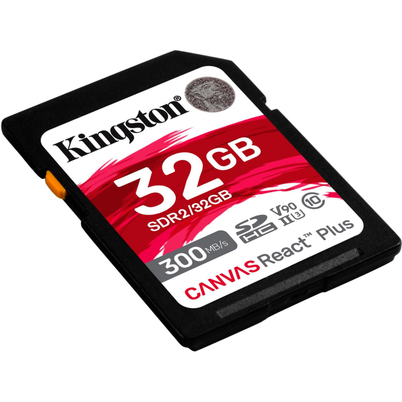 Kingston Canvas React Plus 32 GB SDHC Speicherkarte, schwarz, UHS-II U3, Class