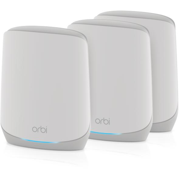 Netgear Orbi WiFi6 Tri-Band Mesh System 3er Set Mesh Router, weiß