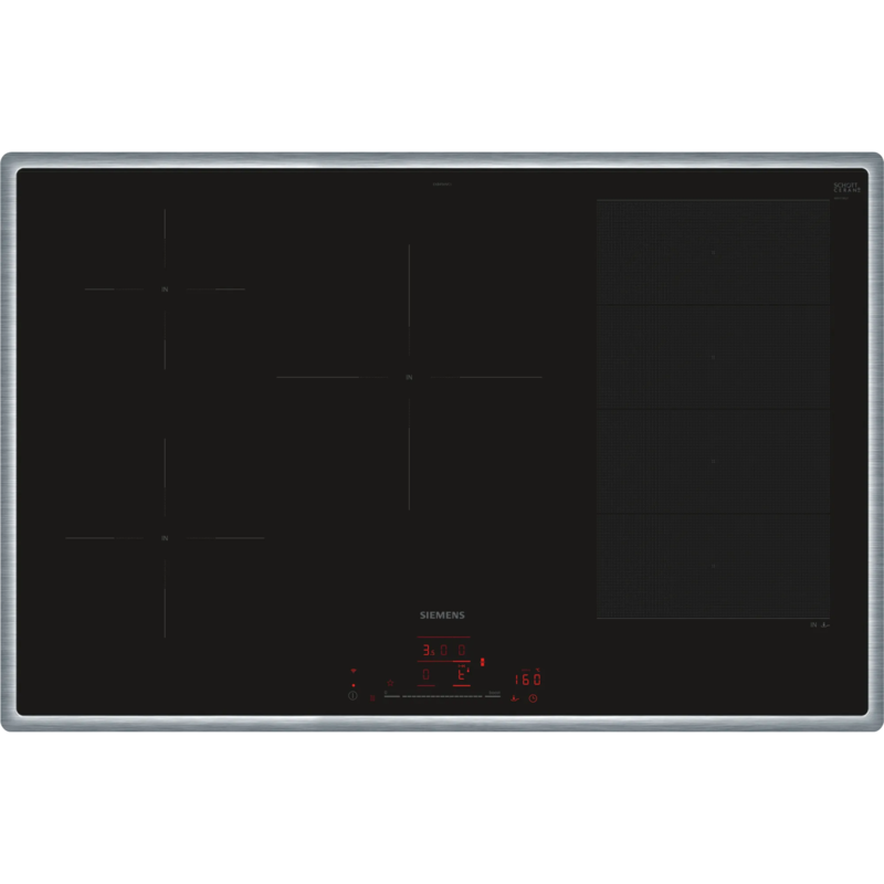 Siemens EX845HVC1E iQ700 Autarkes Kochfeld, schwarz/edelstahl, 80 cm, Home