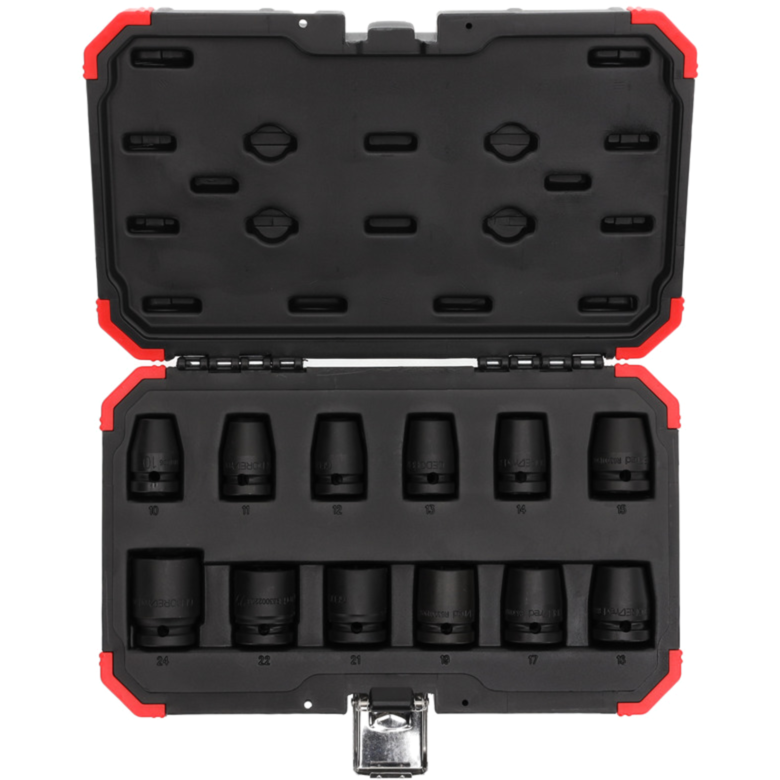 GEDORE Red Kraftschrauber-Steckschlüssel-Satz 1/2", 12-teilig, rot/schwarz, SW