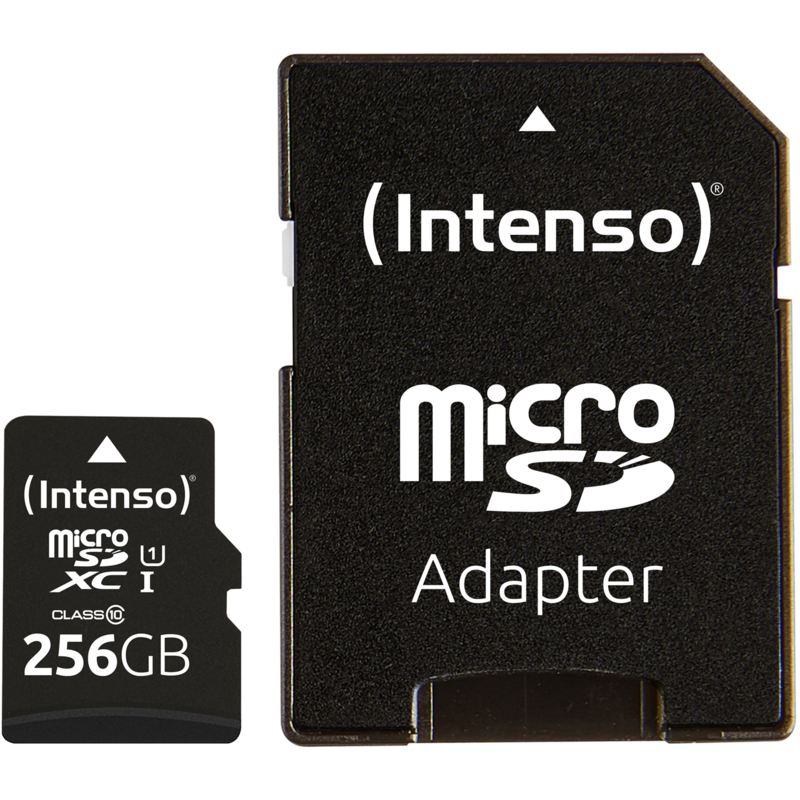 Intenso Premium 256 GB microSDXC Speicherkarte, schwarz, UHS-I U1, Class 10