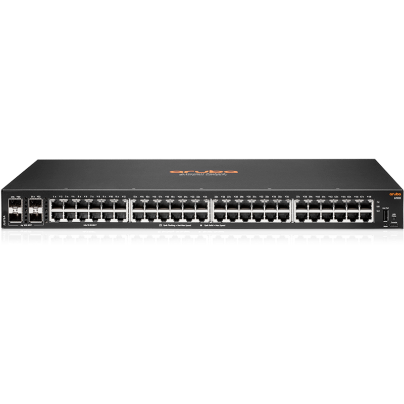 Hewlett Packard Enterprise Aruba Networking CX 6100 48G 4SFP+ Switch, PoE+ 4SFP+