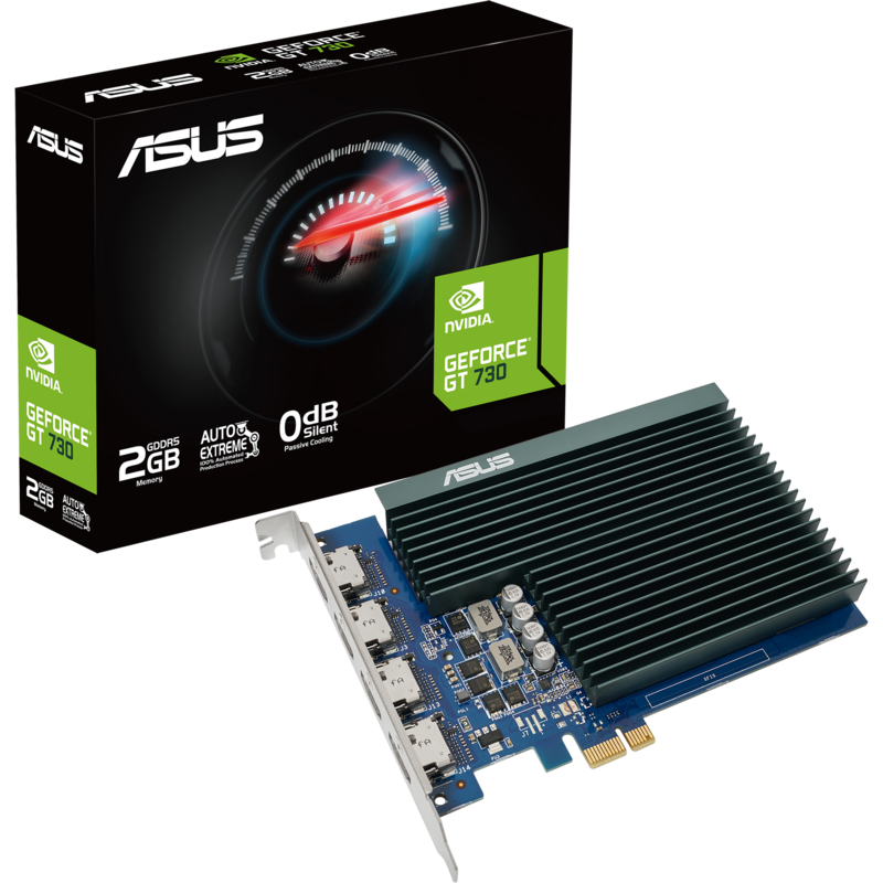 ASUS GeForce GT 730 Grafikkarte, passiv gekühlt, 4x HDMI