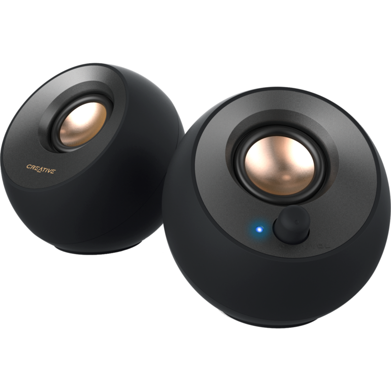 Creative Pebble V2 2.0 PC-Lautsprecher, schwarz, Klinke, USB-C