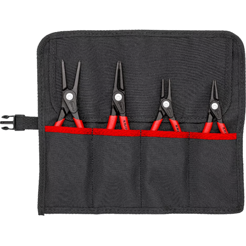 KNIPEX Sicherungsringzangen-Set Ø 12 - 60mm, 4-teilig Zangen-Set, rot, 4x gerade