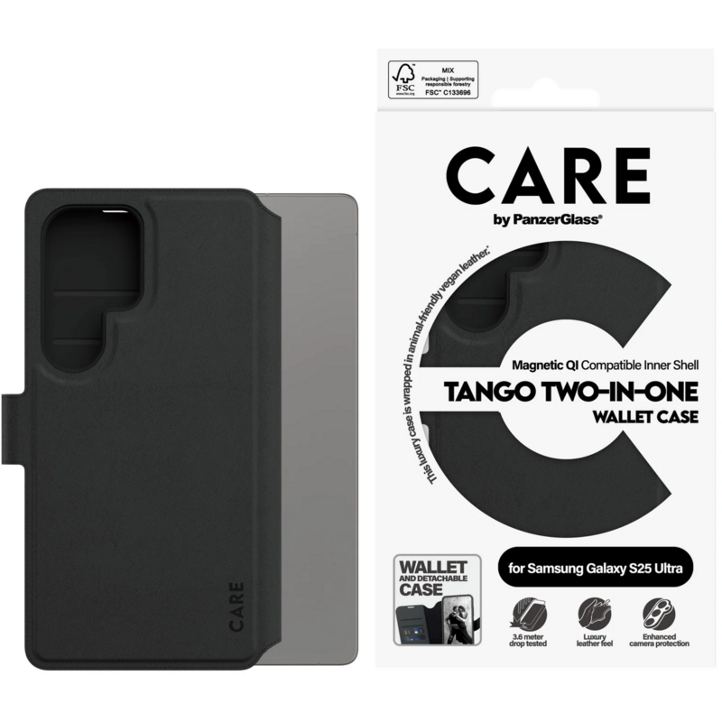 PanzerGlass Tango Two-in-One Case Handyhülle, schwarz, Samsung Galaxy S25 Ultra