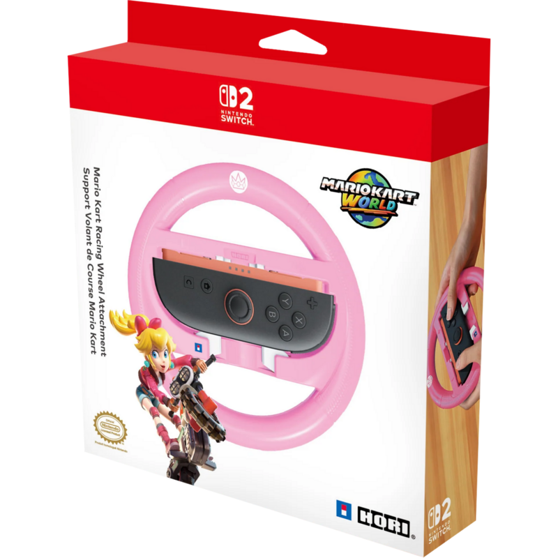 HORI Mario Kart Lenkrad Attachment (Peach) Austausch-Lenkrad, rosa