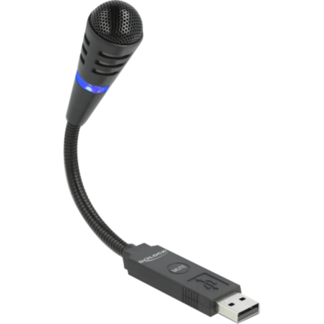 DeLOCK USB Schwanenhals Mikrofon , schwarz