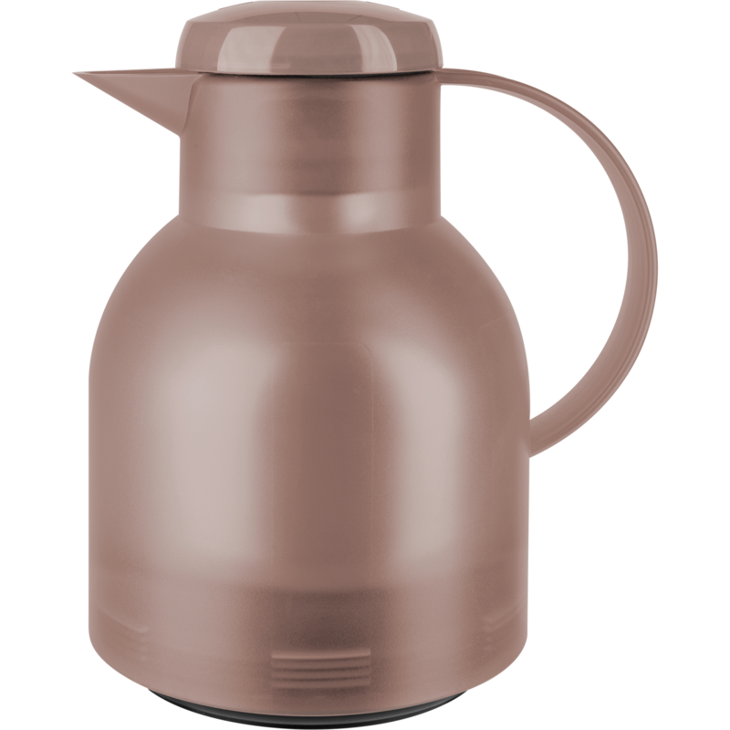 Emsa SAMBA Isolierkanne, 1 Liter, dunkelbraun/transparent, QUICK PRESS