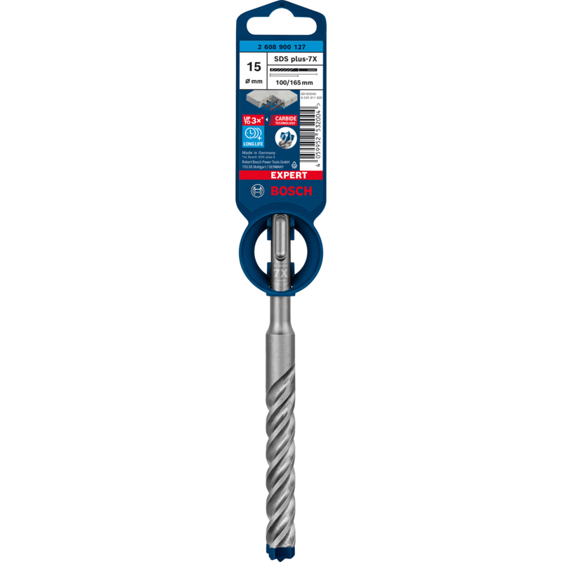 Bosch Professional EXPERT Hammerbohrer SDS-plus-7X, Ø 15mm Bohrer, Arbeitslänge