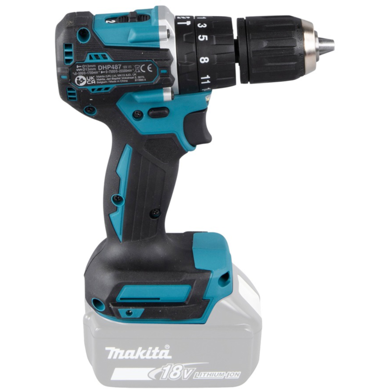 Makita Akku-Schlagbohrschrauber DHP487Z, 18Volt, blau/schwarz, ohne Akku und