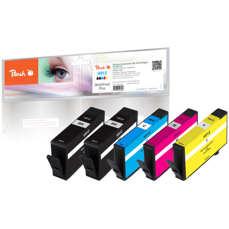 Peach Tinte Spar Pack Plus PI300-971, kompatibel zu HP 912 (6ZC74AE)