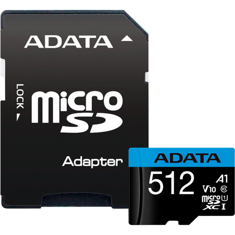ADATA Premier 512GB microSDXC, UHS-I U1, Class 10, V10, A1