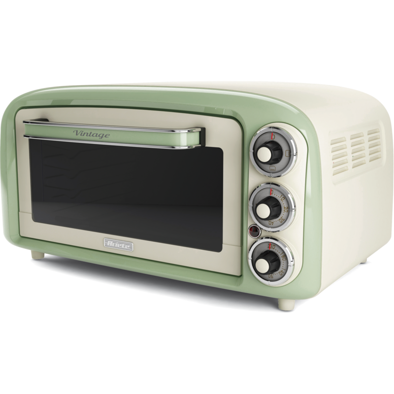 Ariete Mini-Backofen Vintage Green, weiß/hellgrün, 1.380 Watt, 18 Liter