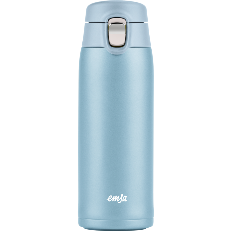 Emsa TRAVEL MUG light Thermobecher, hellblau, 0,4 Liter, Flip-Deckel