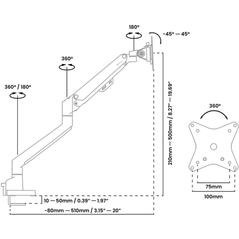 Arozzi Alzare Neo Single Monitorhalterung, rosa