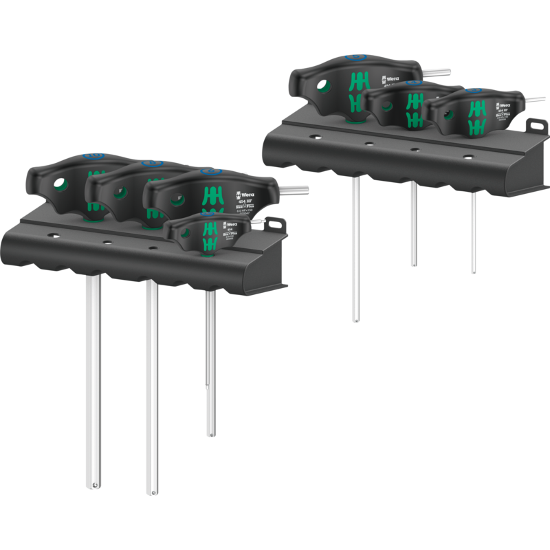 Wera 454/7 HF Set 1 Quergriff-Schraubendreher + Rack, 7-teilig, schwarz/grün