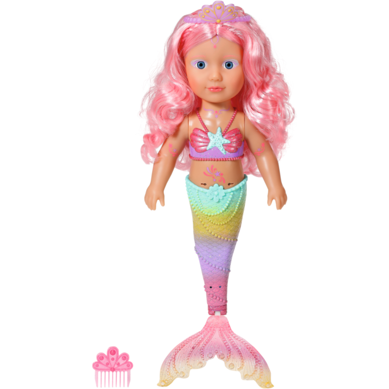 ZAPF Creation BABY born Little Sister Meerjungfrau 46cm Puppe, Inklusive Kamm