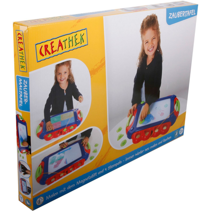 Creathek Magnetische Maltafel mit 4 Stempeln und Stift Lerntafel