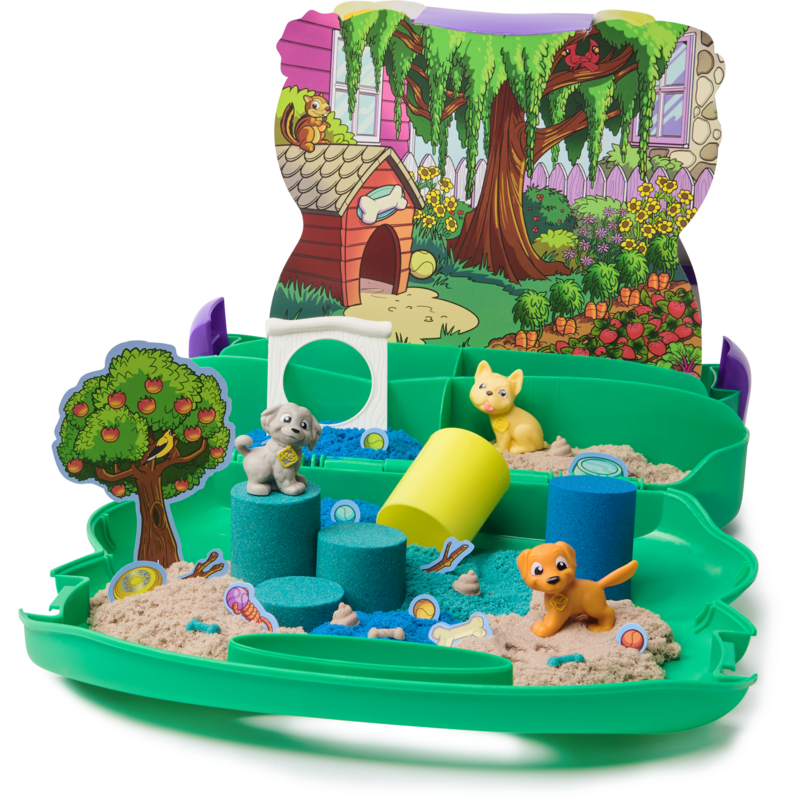 Spin Master Kinetic Sand - Hunde Park Koffer Spielsand, 680 Gramm Sand