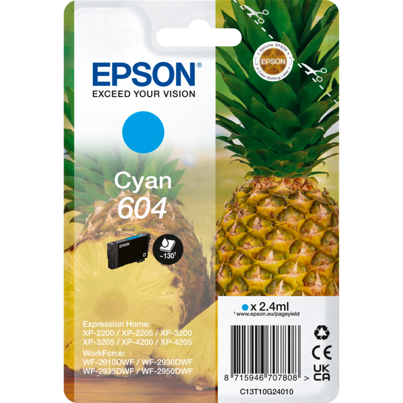 Epson Tinte cyan 604 (C13T10G24010)