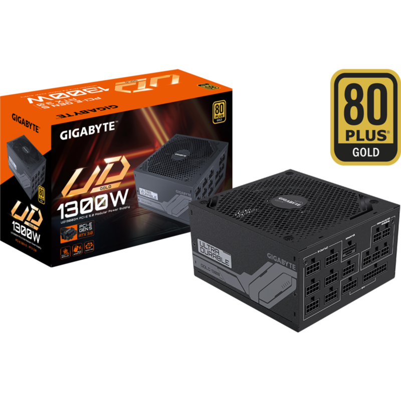 GIGABYTE GP-UD1300GM PG5 1300W PC-Netzteil, schwarz, 1x 12VHPWR, 8x PCIe