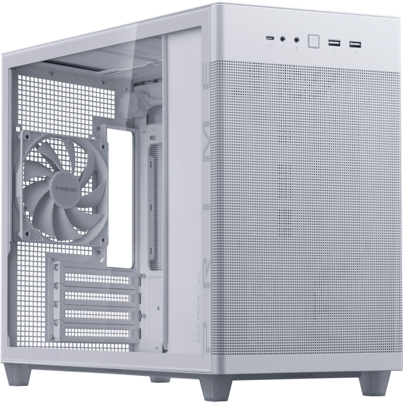 ASUS PRIME AP201 Tower-Gehäuse, weiß, Tempered Glass