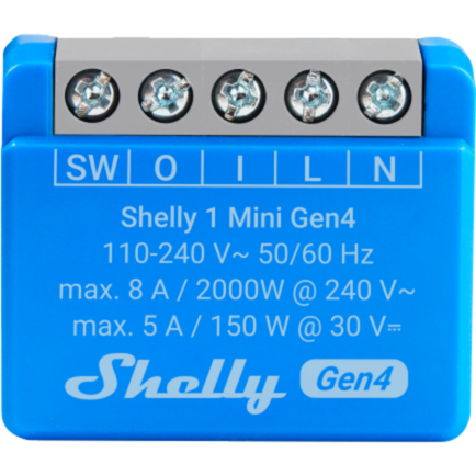 Shelly 1 Mini Gen4 Relais, blau, 2er Pack