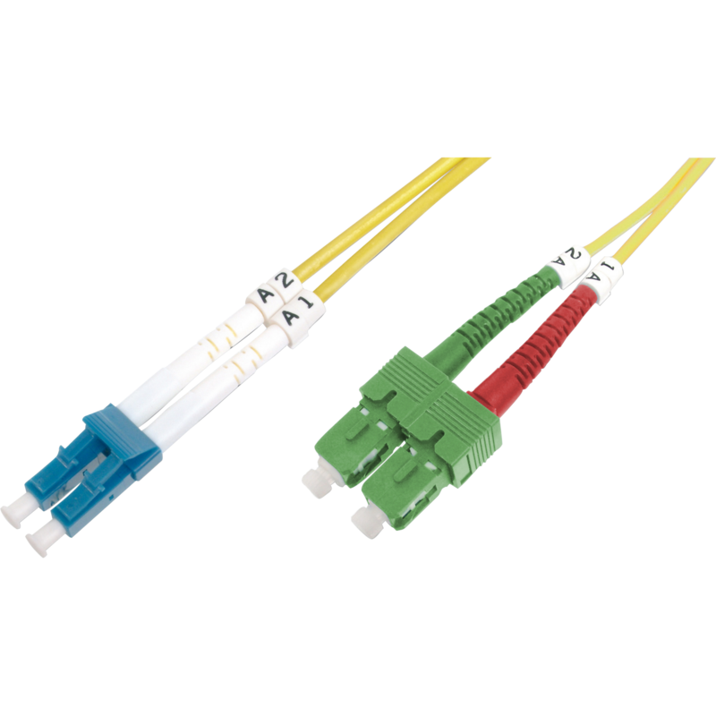 Digitus LWL Patchkabel, Duplex, LC (APC) > LC (PC) Stecker, Singlemode OS2