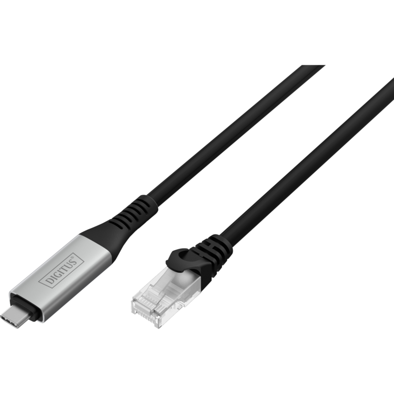 Digitus USB-C 3.2 Gen1 > RJ-45 Ethernet Kabel, 1Gbit/s Adapter, schwarz, 15