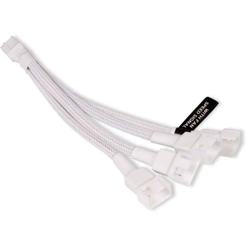 Alphacool Y-Kabelsplitter 4-Pin auf 4x 4-Pin PWM, 15cm, weiß