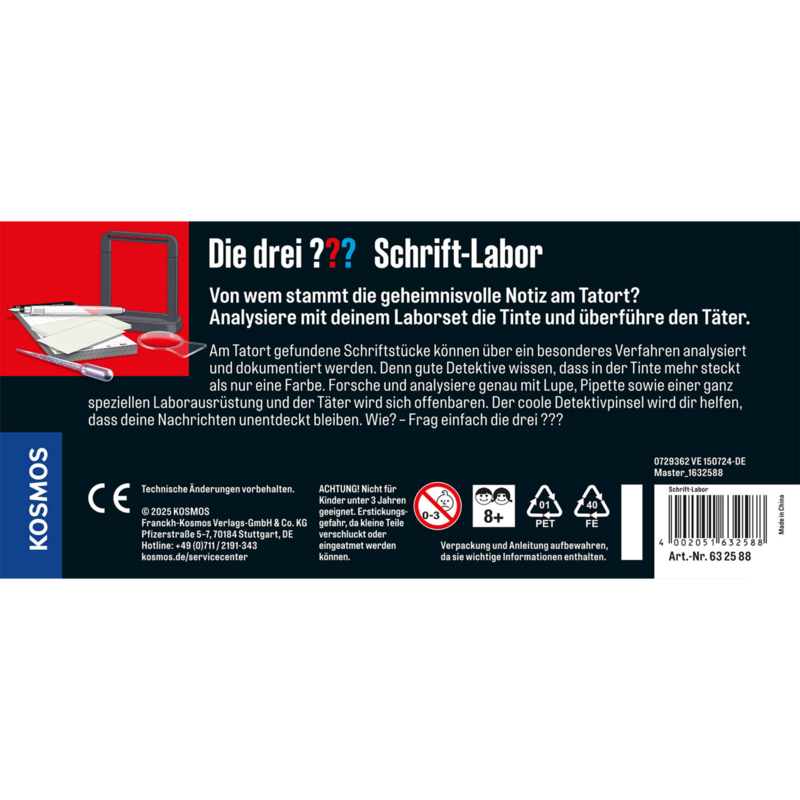 Kosmos Die drei ??? Schrift-Labor Experimentierkasten