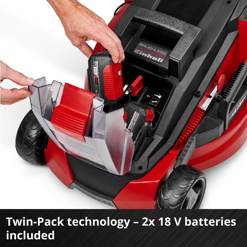 EINHELL Akku-Rasenmäher GE-CM 43 Li M Kit, 36Volt (2x18V), rot/schwarz, 2x, Gebraucht