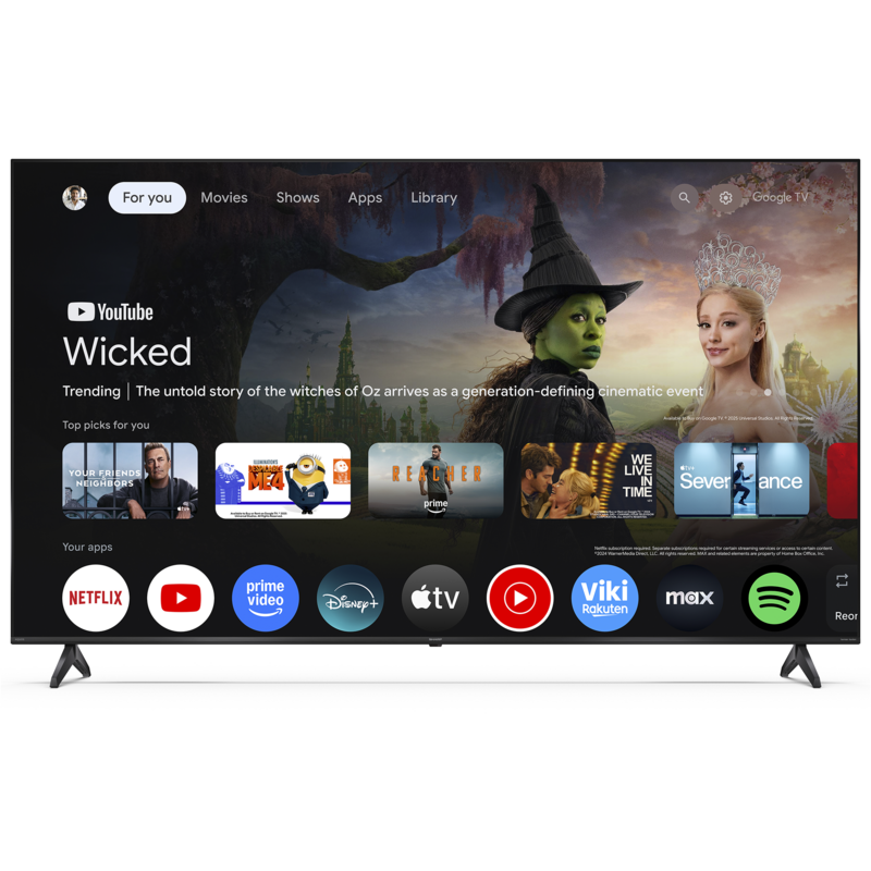 SHARP 85HP5765E QLED-Fernseher, schwarz, UltraHD/4K, Google TV