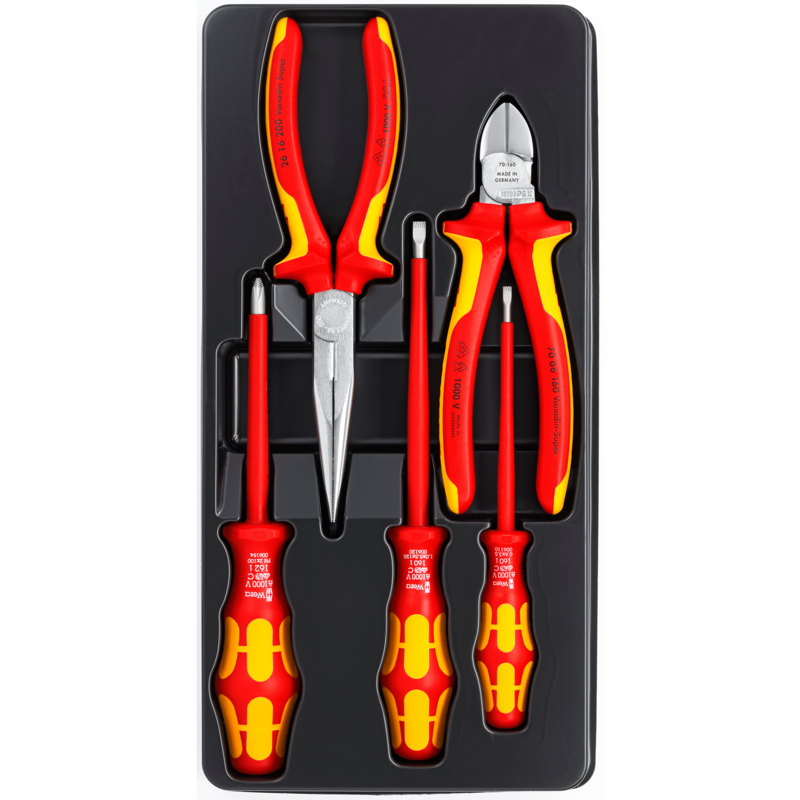 KNIPEX VDE-Werkzeugsatz 002013 Werkzeug-Set, rot/gelb, Zangen und Wera