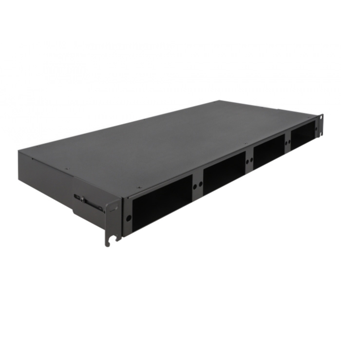 DeLOCK 19" LWL HD (High Density) Patchpanel 1 HE, schwarz, für HD Kassetten oder