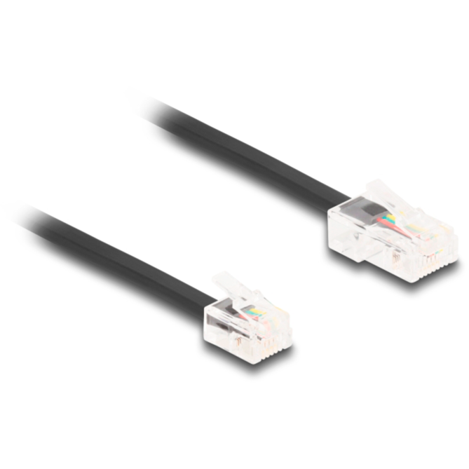 DeLOCK Telefonkabel RJ-45 Stecker > RJ-11 Stecker Kabel, schwarz, 10 Meter