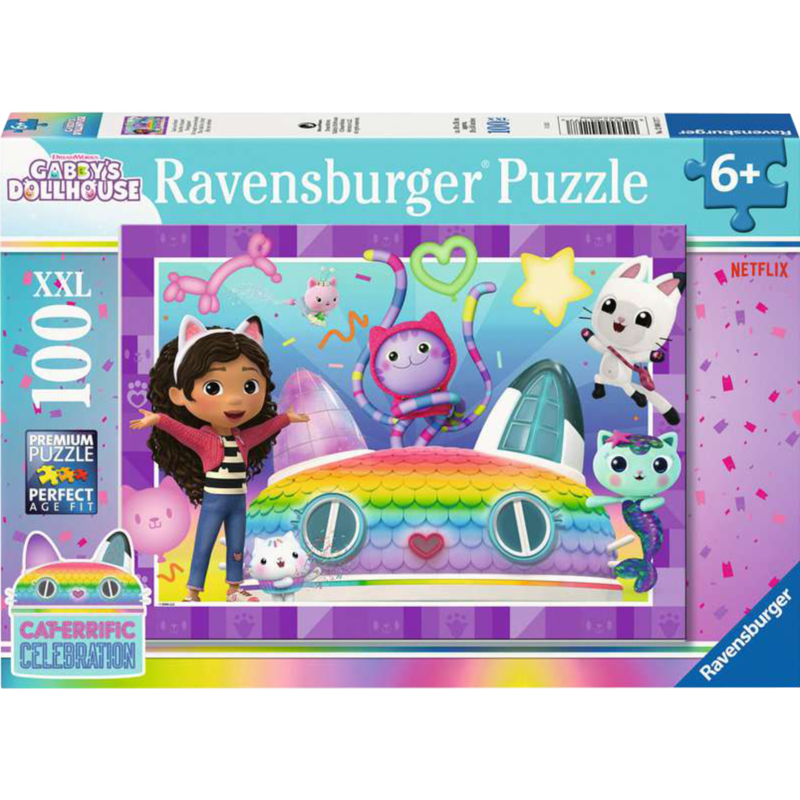 Ravensburger Kinderpuzzle Gabby's Dollhouse - Lasst uns feiern! Puzzle, 100