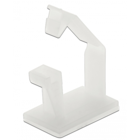 DeLOCK Kabelhalter mit Verschlussclip Kabelführung, transparent, natur