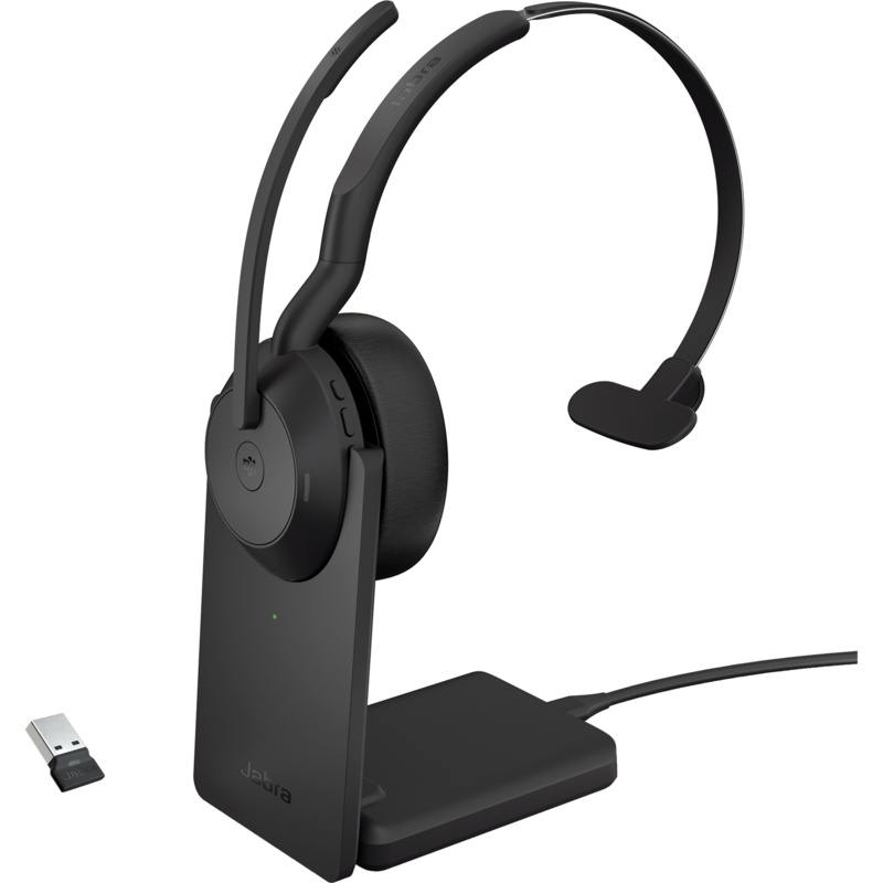 Jabra Evolve2 55, mit Ladestation Headset, schwarz, Mono, Microsoft Teams