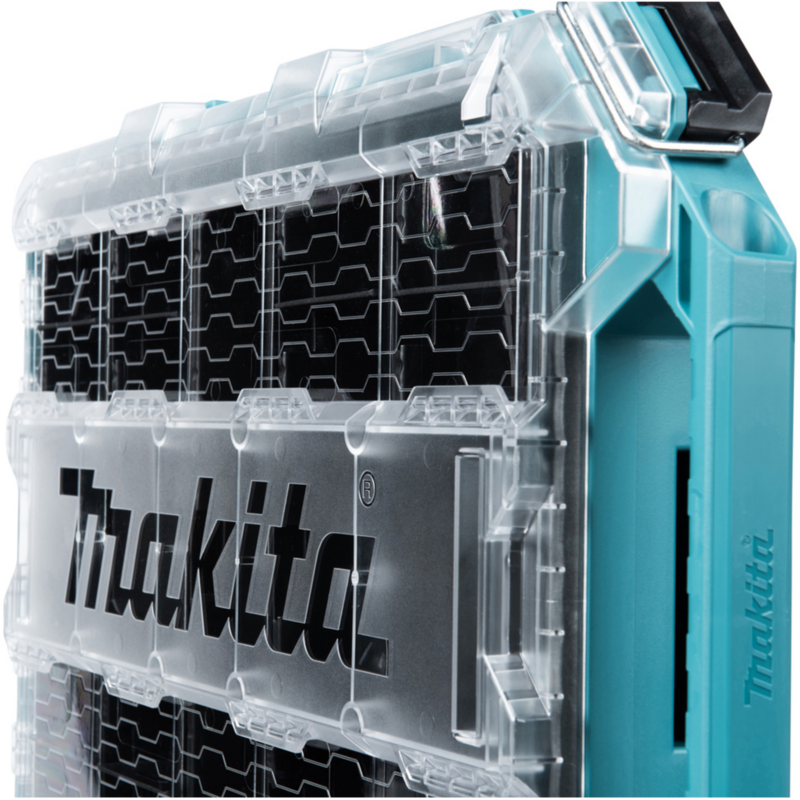 Makita MAKTRAK Organizer flach M Werkzeugkiste, blau/transparent, Transparenter