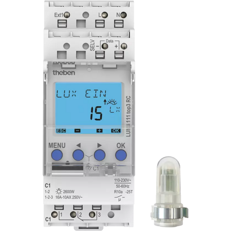 Theben Dämmerungsschalter LUNA 111 top3 AL Schalter, 1 Kanal, inkl. Lichtsensor