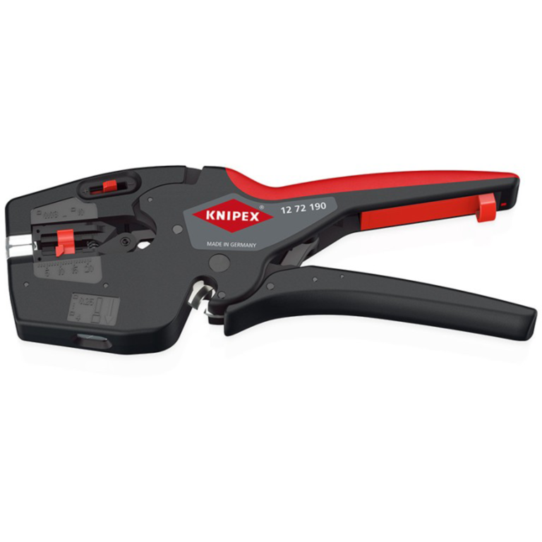 KNIPEX NexStrip Elektriker-Multiwerkzeug Abisolier-Zange, schwarz/rot