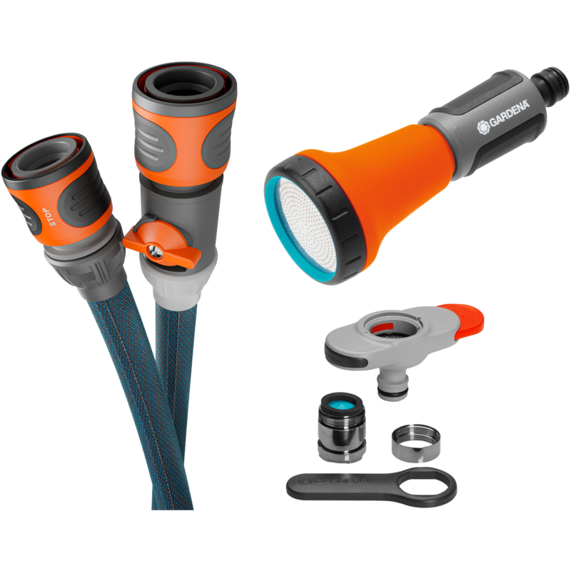 GARDENA Textilschlauch Liano Xtreme 1/2", 10 Meter Set + Indoor-Adapter