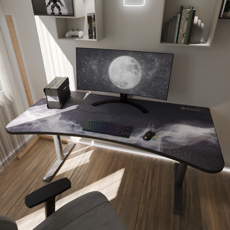 Arozzi Arena Gaming Desk Gaming-Tisch, gunmetal, Large - Gunmetal - Galaxy
