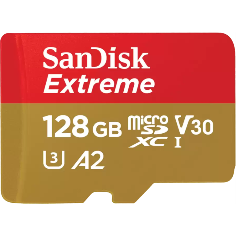 SanDisk Extreme 128 GB microSDXC Speicherkarte, UHS-I U3, Class 10, V30, A2