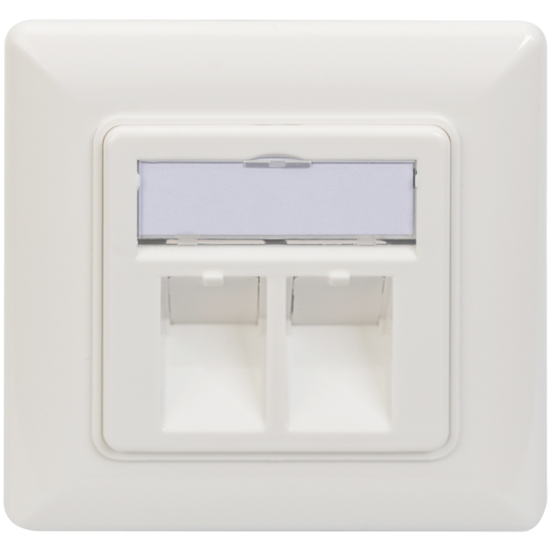 Digitus Leerdose DN-93801-1 für Keystone Module, 2x RJ-45 Anschlussdose, weiß