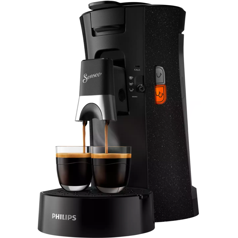 Philips Senseo Select Eco CSA240/20 Padmaschine, schwarz, schwarz gesprenkelt