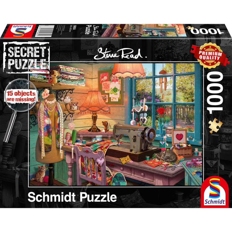 Schmidt Spiele Steve Read: Secret Puzzles - Im Nähzimmer, 1000 Teile